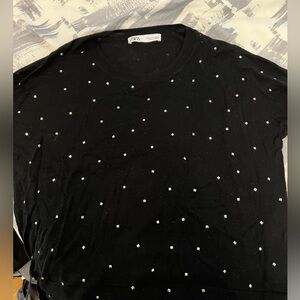 Zara black studded long sleeve shirt